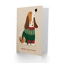 Cute Basset Hound Dog In A Festive Sweater Christmas Card, thumbnail 2 of 4