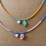 Colourful Beaded Fish And Flower Charm Necklace, thumbnail 3 of 3