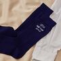 Personalised Navy Ankle Message Wedding Socks, thumbnail 2 of 5