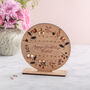 Personalised Round Wooden Floral Earring Storage Stand, thumbnail 1 of 4