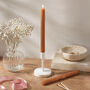 G Decor Velluto Bruciato Set Of Two Extra Tall Dinner And Taper Candles With Ribbed Velvet Matte Finish, thumbnail 1 of 3