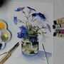 Jar Of Flowers Watercolour Tutorial, thumbnail 1 of 2
