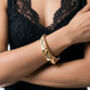 Nami 18 K Gold Plated Hammered Bangle, thumbnail 2 of 5