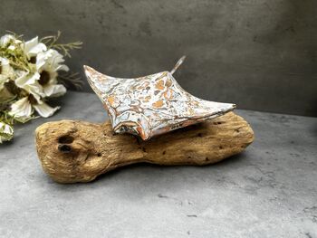 Multi Coloured Wooden Stingray On Teak Root Stand Gift, 8 of 12
