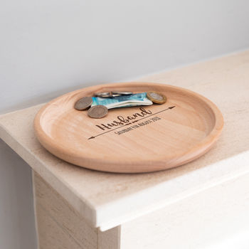 Personalised Husband Wooden Coin Tray, 2 of 2