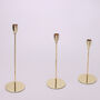 G Decor Aldwin Set Of Three Gold Brass Candle Holders, thumbnail 5 of 5