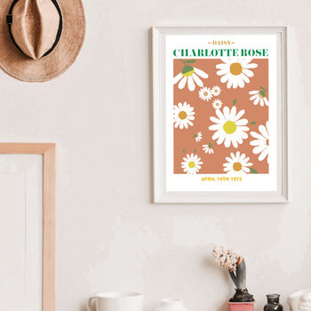 Personalised April Birth Flower Print Daisy, 4 of 5