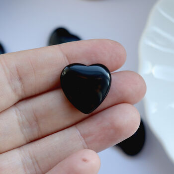 Polished Black Obsidian Heart With Poem Card, 2 of 5