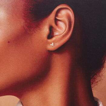 'I Like My Sister' Sterling Silver Crystal Heart Earrings, 5 of 8