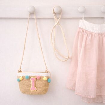 Personalised Childrens Pom Pom Sun Hat Bag Set, 3 of 4