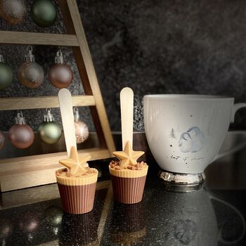 Christmas Star Caramel Hot Chocolate Spoon Set Of Two, 2 of 2