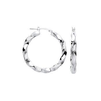 Athena Grand Greek Key Sterling Silver Hoops, 3 of 3