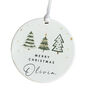 Merry Christmas Ceramic Ornament With Custom Name, thumbnail 2 of 7