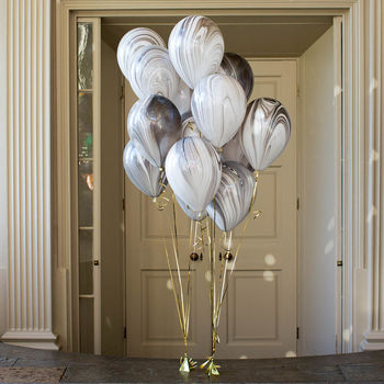 Pack Of 14 Marble Monochrome Party Balloons, 2 of 5
