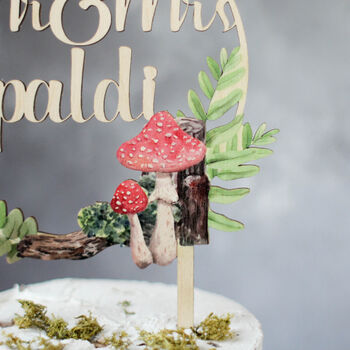 Personalised Wedding Cake Topper, Woodland, Toadstool, 2 of 5
