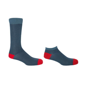 Lux Taylor Blue Luxury Crew And Trainer Men’s Socks, 2 of 6
