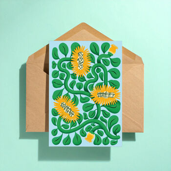 Floral Sunflowers Greeting Card, 3 of 3