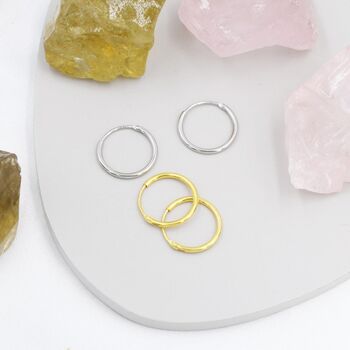 Sterilng Silver Extra Skinny Infinity Hoops, 7 of 12