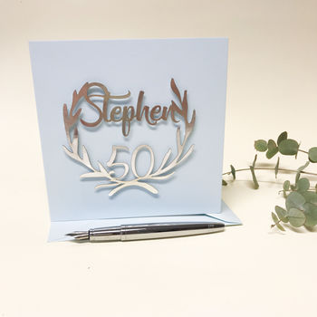 Personalised Papercut 50th Birthday Card, 4 of 12