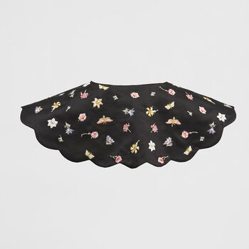 Floral Ditsy Black Satin Embroidered Collar, 2 of 5