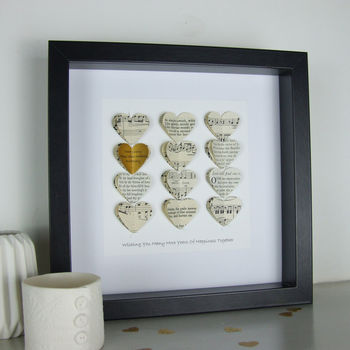 Personalised Golden Wedding Anniversary Heart Gift, 10 of 12