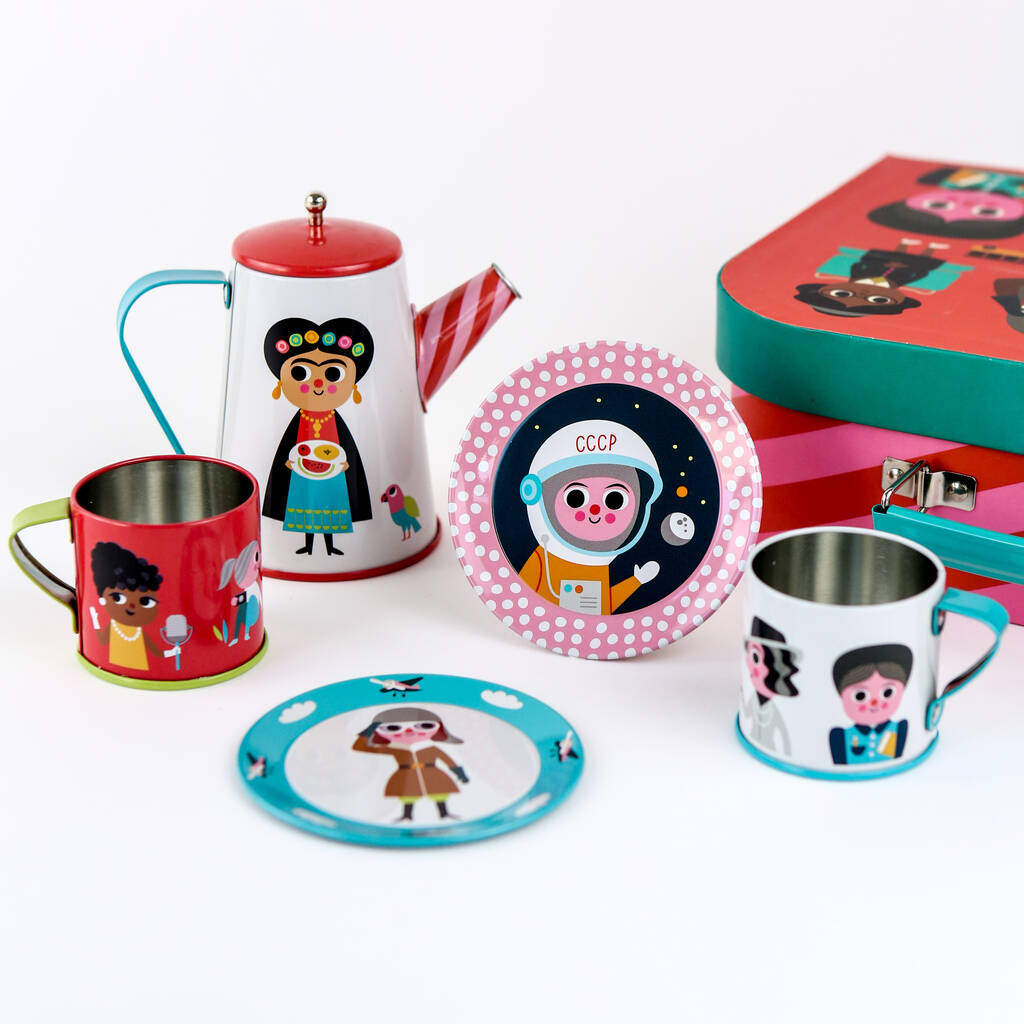 Image of Feminist Icons Child's Tin Tea Set