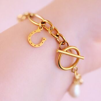 Western Cowboy Boot Gold Plated Charm Bracelet, 3 of 9