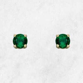 9ct Gold Emerald May Birthstone Stud Earrings, 3 of 3