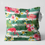 Pink Flamingos Cushion Cover With Leafy Florals, thumbnail 1 of 7