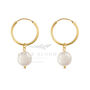 Chunky 18 K Gold Or Silver Freshwater Pearl Hoops, thumbnail 2 of 10