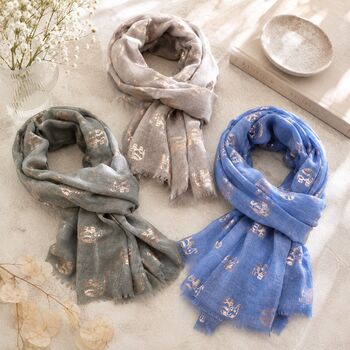 Retro Metallic Elephants Scarf, 4 of 7