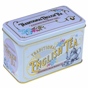 Vintage Victorian Blue 40 Teabag Tin Decaf, 3 of 4