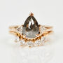 18ct Rose Gold Salt And Pepper Pear Shape Diamond Engagement Ring, thumbnail 2 of 8