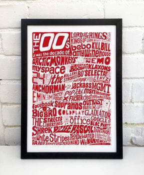 The Noughties 2000’s Decade Typography Print, 9 of 10
