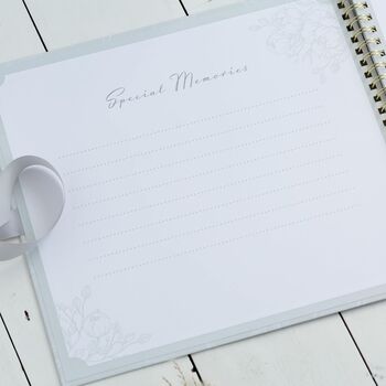 Personalised Large Floral Grey Wedding Day Scrapbook, 4 of 7