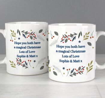 Personalised Festive Christmas Mug Set, 2 of 4