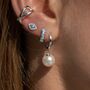 Modern Pearl Hoop Earrings, thumbnail 1 of 6