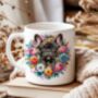 Personalised Brindle French Bulldog Summer Floral Dog Wreath Cushion And Mug Gift Bundle, thumbnail 2 of 4