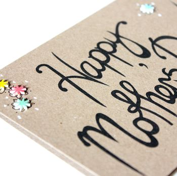 Happy Mother's Day Card, Hand Lettered With Flowers, 3 of 5