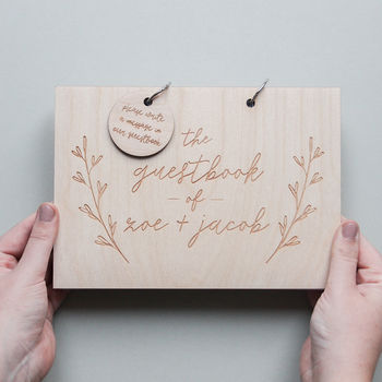 Personalised Wooden Wedding Guestbook, 2 of 3