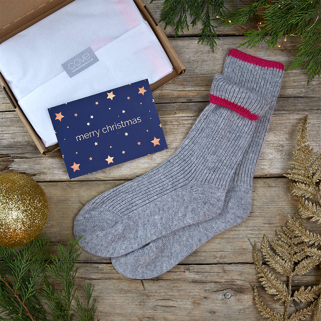 Letterbox Gift Cashmere Bed Socks By Cove