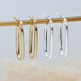 18ct Gold Plated Or Silver Long Hoop Earrings, thumbnail 2 of 6