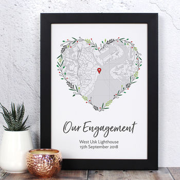 Personalised Map Print For Wedding / Engagement Etc, 5 of 7