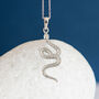 Mens Sterling Silver Textured Snake Necklace, thumbnail 1 of 11