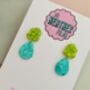 Splat Drop Glitter Resin Statement Earrings / Artist Statement Jewellery Pop Art Inspired Gift / Retro Nickelodeon Vibes / Abstract Drop Jewellery Bold Colourful Statement / Art Teacher Gift Creative Sparkle Accessory, thumbnail 10 of 10