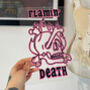 Flaming Death Skull Clear Acrylic Vinyl Plaque Decor, thumbnail 5 of 6