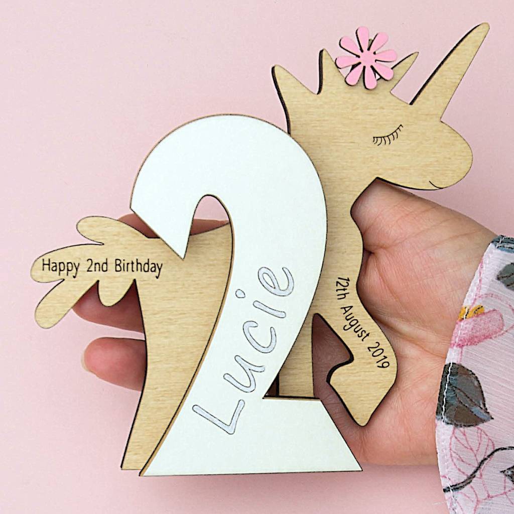 Image of 2nd Birthday Unicorn Card Keepsake