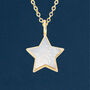 Yellow Gold Plated Mother Of Pearl Star Necklace, thumbnail 3 of 11