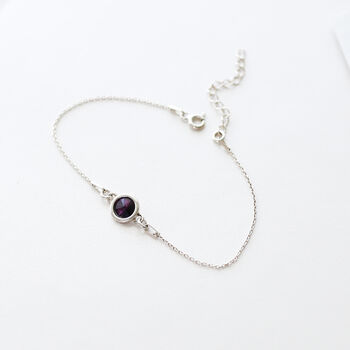 Birthstone Bracelet – Birthday Gift For Mum, Sister Or Friend 925 Sterling Silver, Gold, 2 of 10