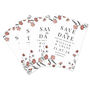 Personalised Wedding Invites 'Save The Date' Pink Floral Set Of 36, thumbnail 4 of 5